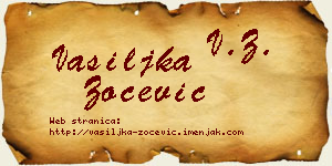 Vasiljka Zoćević vizit kartica